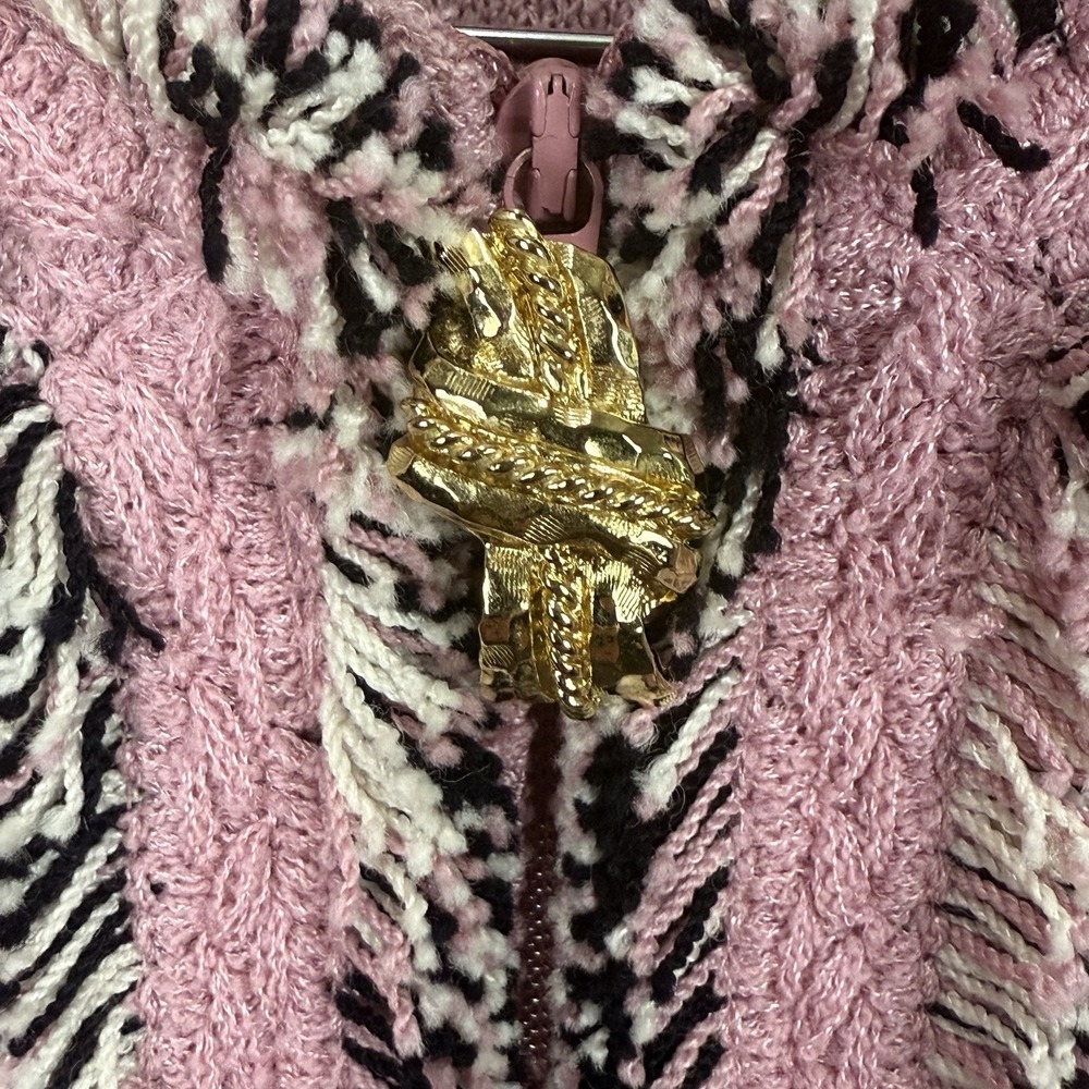 St John Collection Jacket Rose Pink Multi Boucle Knit Fringed Jacket/Blazer - Picture 3 of 7